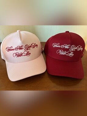 From New York City with Love - Tribeca - 2 Brand New Pink Hat Cap - Floral